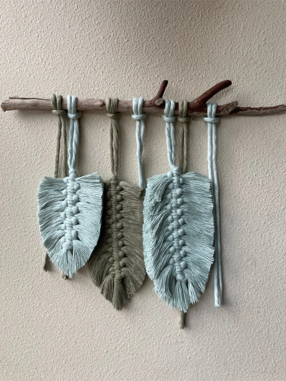Various Macrame Feather Wall Hangings